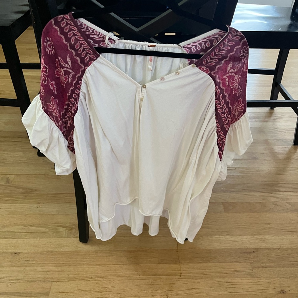 White and Purple Blouse